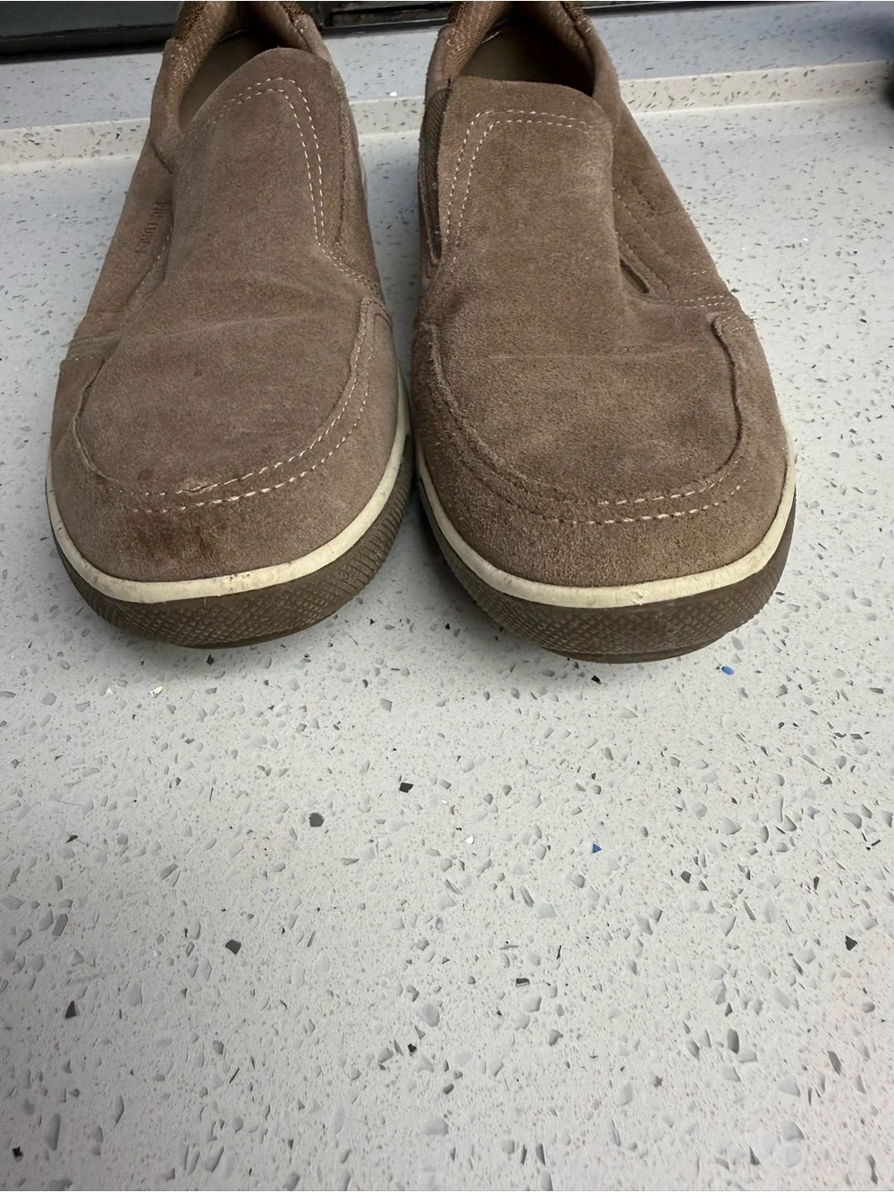 BareTraps Men's Taupe Slip-On Suede Loafers